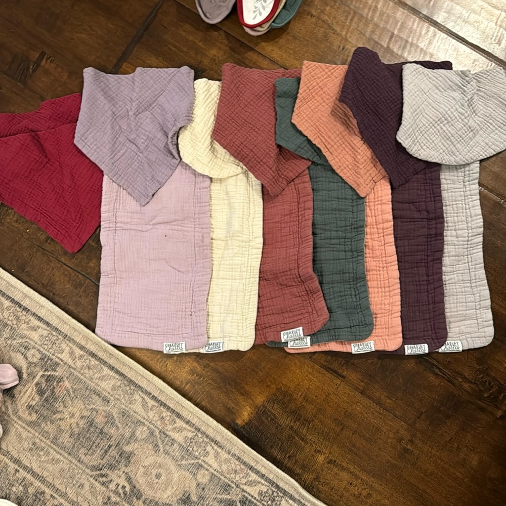 Charley Charles Muslin Bib and Burp rag set!